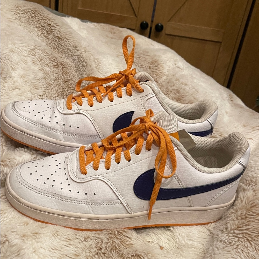 Purple and Gold Men's Nike Court Vision sneakers